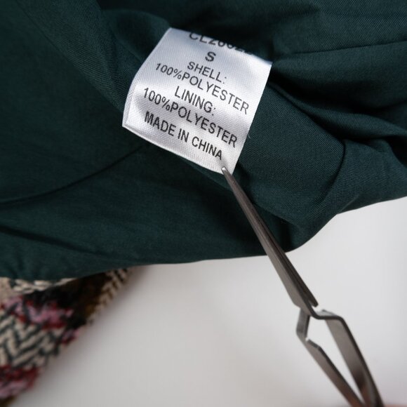 PINK LILY plaid mini skirt with gold buttons size S - Picture 6 of 9